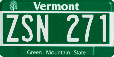 VT license plate ZSN271