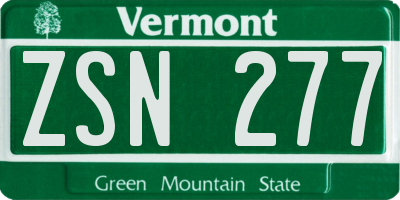 VT license plate ZSN277