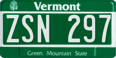 VT license plate ZSN297
