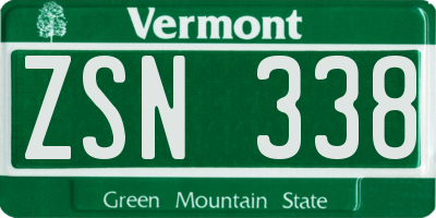 VT license plate ZSN338