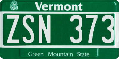 VT license plate ZSN373