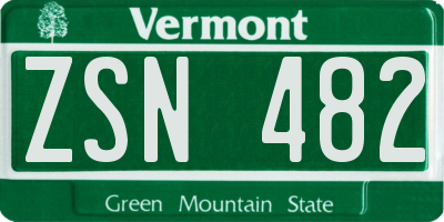 VT license plate ZSN482