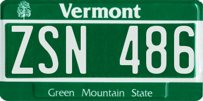 VT license plate ZSN486