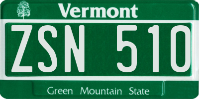 VT license plate ZSN510