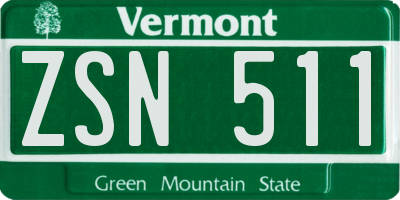 VT license plate ZSN511