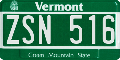 VT license plate ZSN516