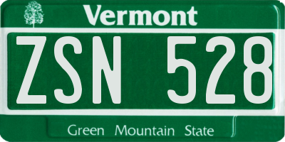 VT license plate ZSN528