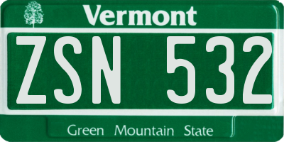 VT license plate ZSN532