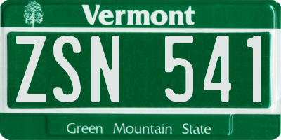 VT license plate ZSN541