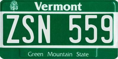 VT license plate ZSN559