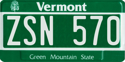 VT license plate ZSN570