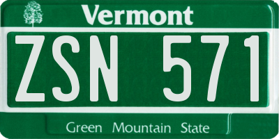 VT license plate ZSN571