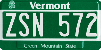 VT license plate ZSN572