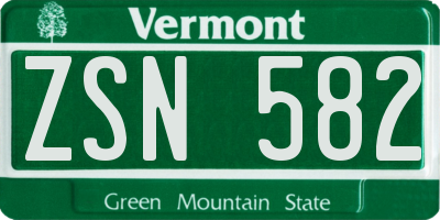 VT license plate ZSN582