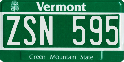 VT license plate ZSN595
