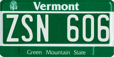 VT license plate ZSN606