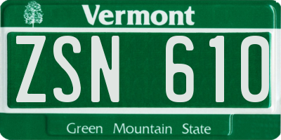 VT license plate ZSN610