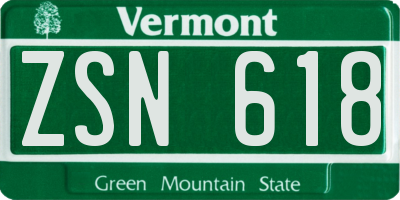 VT license plate ZSN618