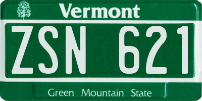 VT license plate ZSN621