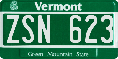 VT license plate ZSN623
