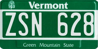 VT license plate ZSN628