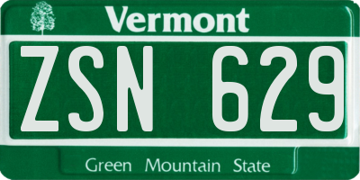 VT license plate ZSN629