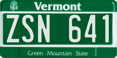 VT license plate ZSN641