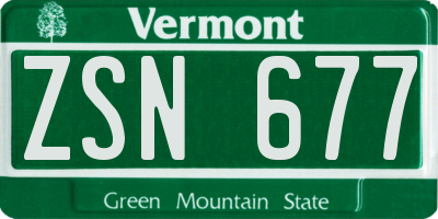 VT license plate ZSN677