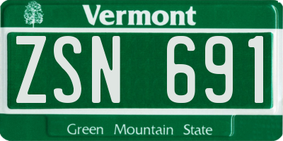 VT license plate ZSN691