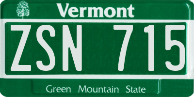 VT license plate ZSN715