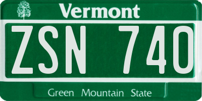VT license plate ZSN740