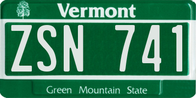 VT license plate ZSN741