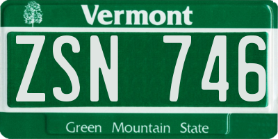 VT license plate ZSN746