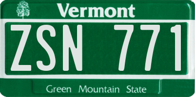 VT license plate ZSN771