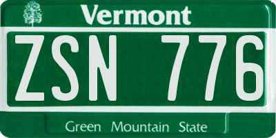 VT license plate ZSN776