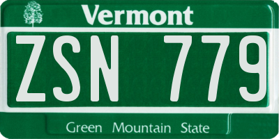 VT license plate ZSN779