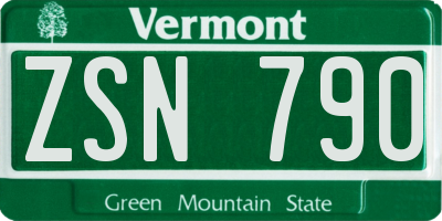 VT license plate ZSN790