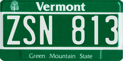 VT license plate ZSN813