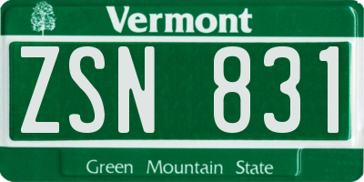 VT license plate ZSN831