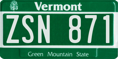 VT license plate ZSN871