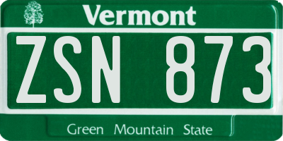 VT license plate ZSN873