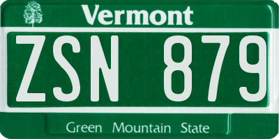 VT license plate ZSN879