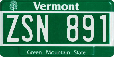 VT license plate ZSN891