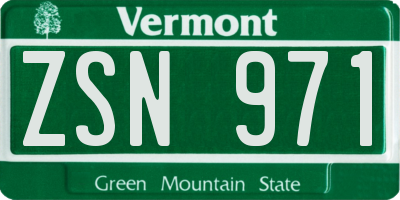 VT license plate ZSN971
