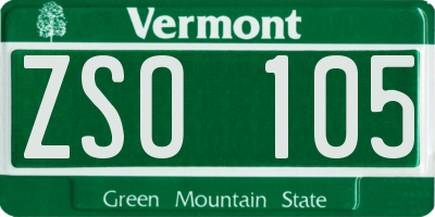 VT license plate ZSO105
