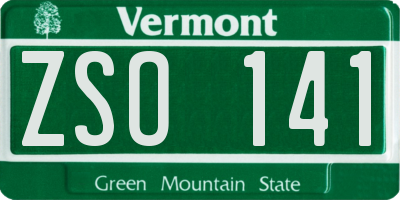 VT license plate ZSO141