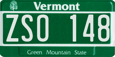 VT license plate ZSO148