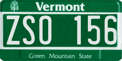 VT license plate ZSO156