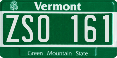 VT license plate ZSO161