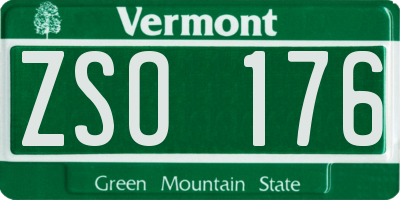 VT license plate ZSO176